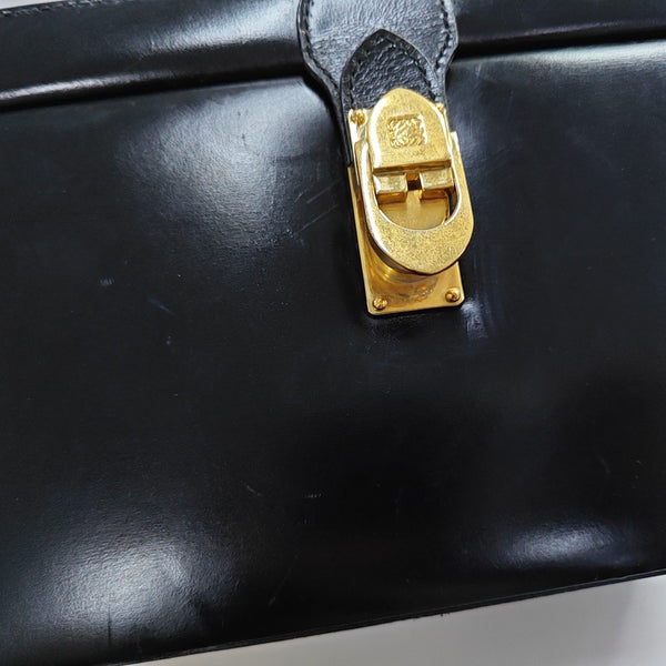 Calfskin Top Handle Bag Black