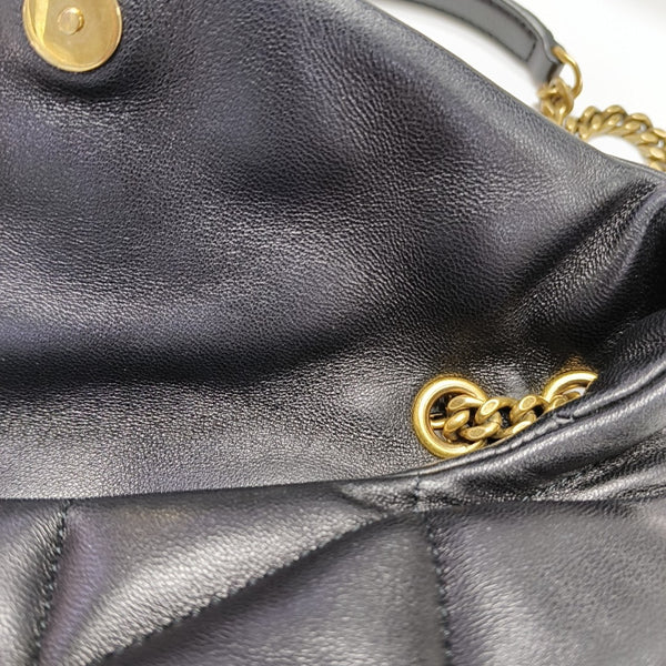 PUFFER Mini Chevron Lambskin Black