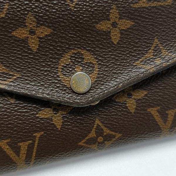 SARAH Monogram Coated Canvas Brown Wallet