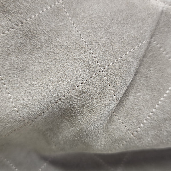 HOBO Large Quilted Suede Gray
