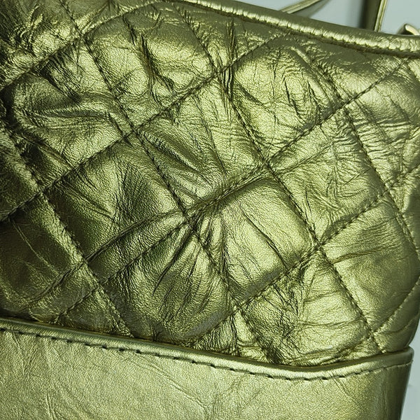 GABRIELLE Small Quilted Calfskin Gold