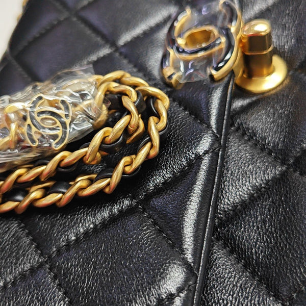 Lambskin Shoulder Bag Black