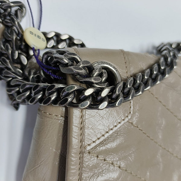 NIKI Medium Chevron Calfskin Beige