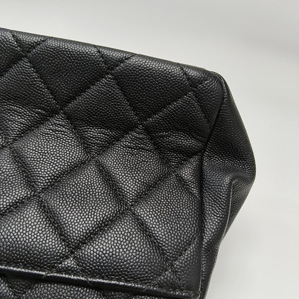 BUSINESS AFFINITY Small Quilted Grained Calfskin Black