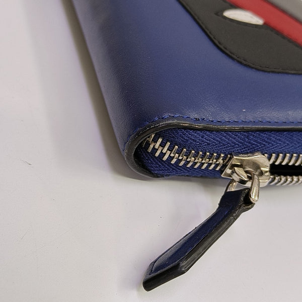 Monster Calfskin Blue Wallet