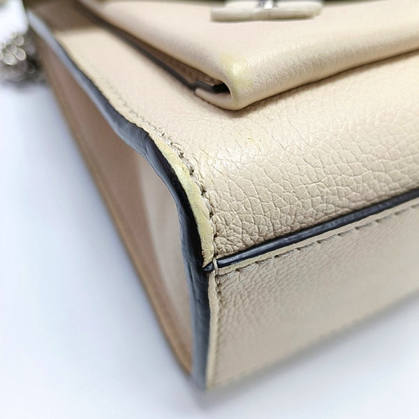 Authenticated pre-owned LOCKME BB Calfskin Beige - Crossbody Bag at Looply
