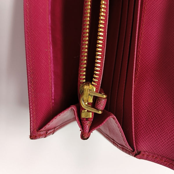 Fold Wallet Saffiano Calfskin Red Wallet