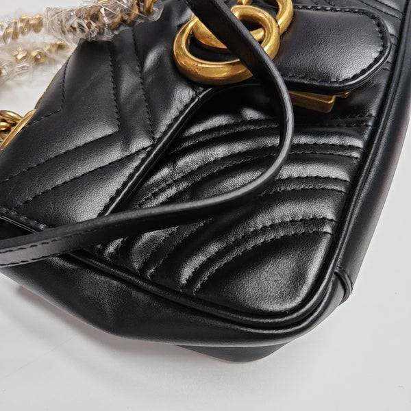 GG Marmont Small Quilted Calfskin Black