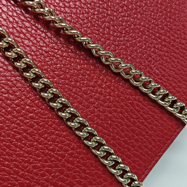 Interlocking G Small Calfskin Red