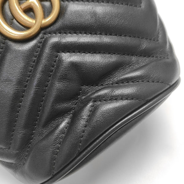 GG Marmont Mini Quilted Calfskin Black