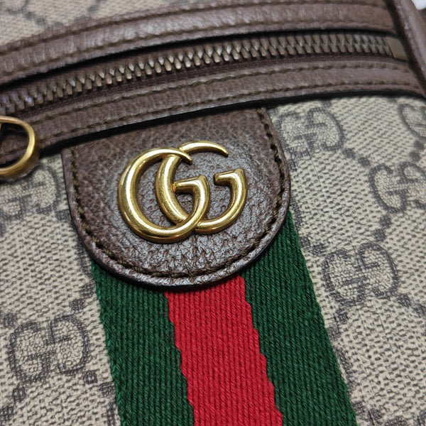 Ophidia Small Monogram Coated Canvas Beige