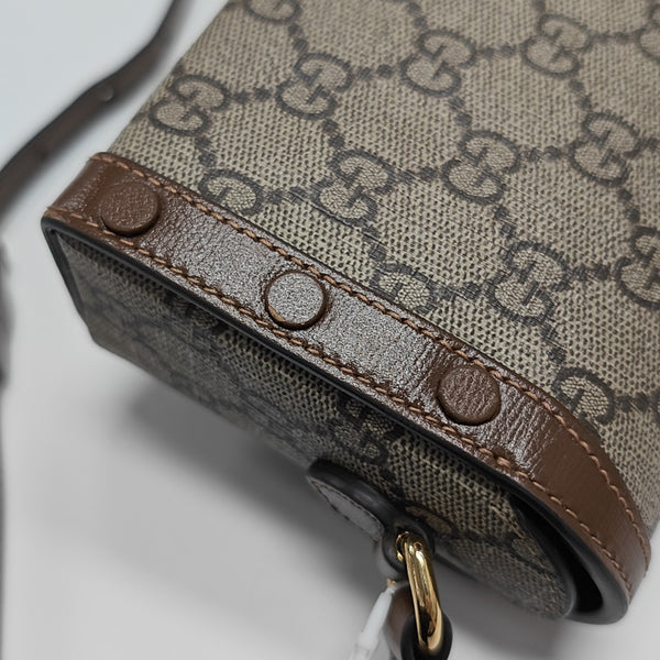 Horsebit 1955 Mini Monogram Coated Canvas Beige