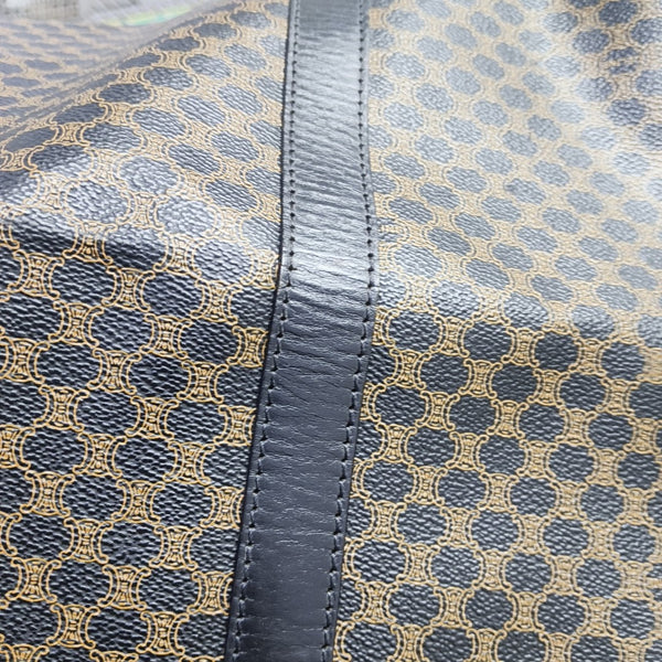 Coated Canvas Top Handle Bag Brown