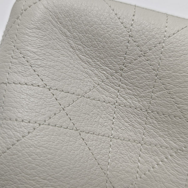 Cannage Calfskin Shoulder Bag Small White