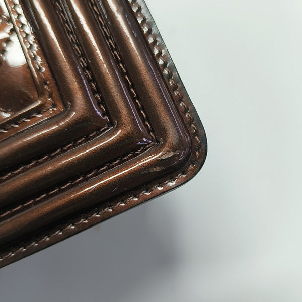 BOY CHANEL Medium Quilted Patent Leather Brown