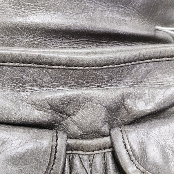 Miu Coffer Quilted Lambskin Gray