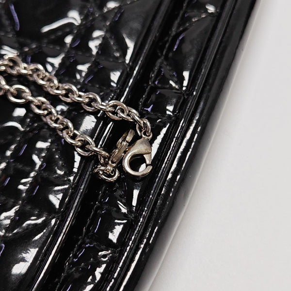 Lady Dior Small Cannage Patent Leather Black