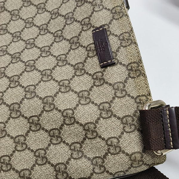Monogram Coated Canvas Crossbody Bag Beige