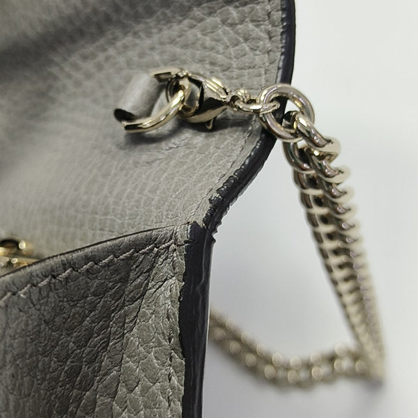GG Marmont Super Mini Calfskin Gray