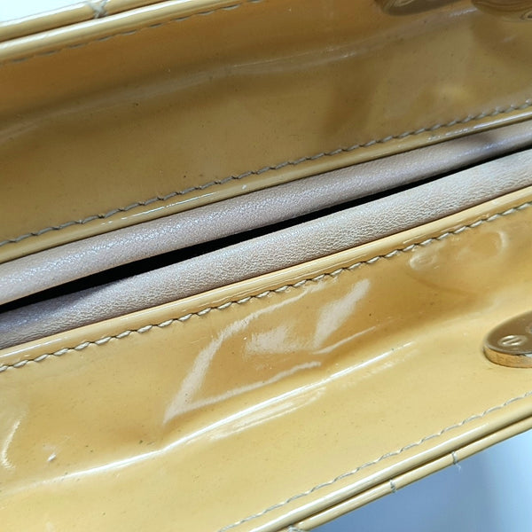 Authenticated pre-owned Lady Dior Medium Quilted Patent Leather Yellow - Shoulder Bag at Looply