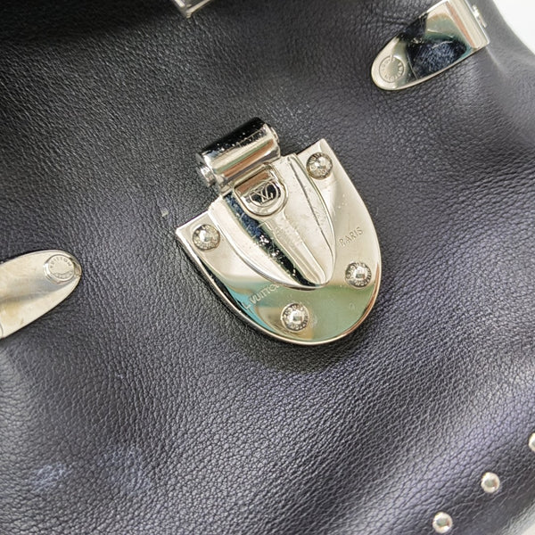 Monogram Calfskin Shoulder Bag Black