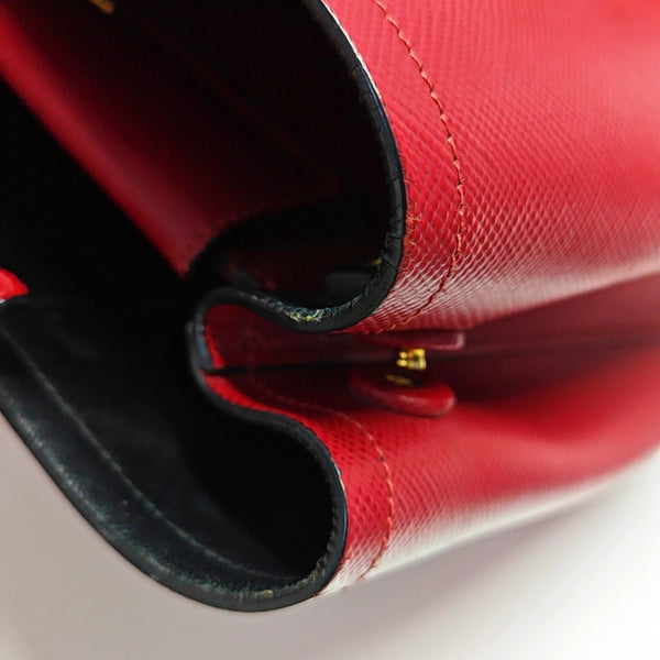 Double Medium Saffiano Calfskin Red
