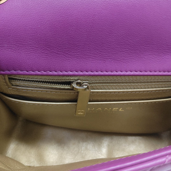 CLASSIC FLAP Mini Quilted Lambskin Purple