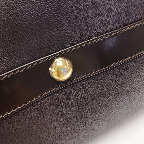 Leather Top Handle Bag Red