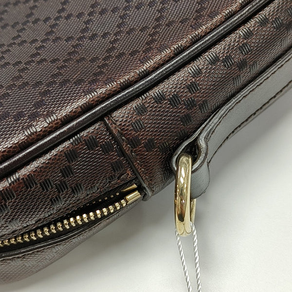 Coated Canvas Shoulder Bag Brown