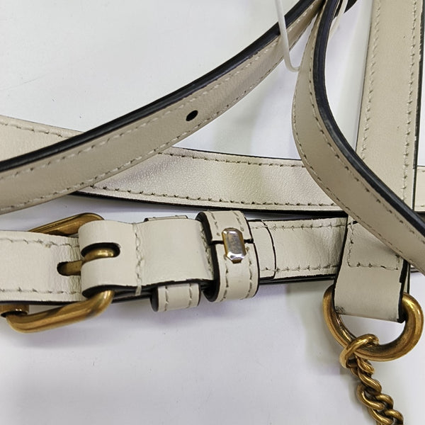 GG Marmont Mini Quilted Calfskin White