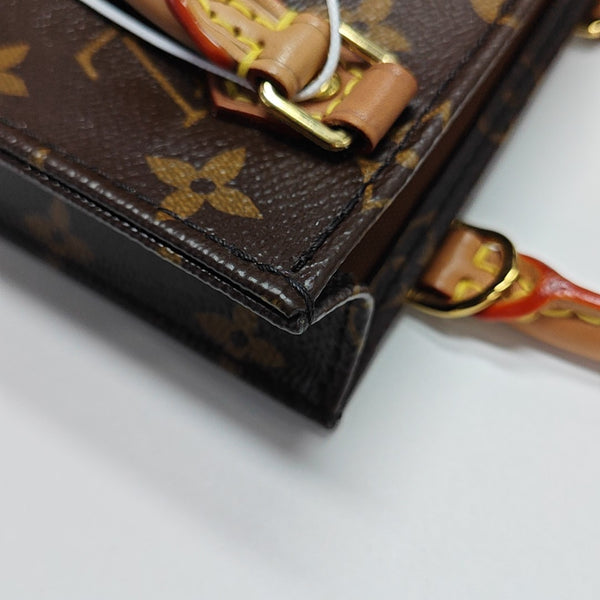 SAC PLAT Mini Monogram Coated Canvas Brown