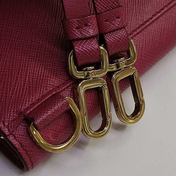 Saffiano Calfskin Shoulder Bag Mini Red