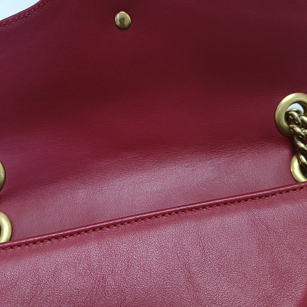 GG Marmont Medium Quilted Calfskin Red