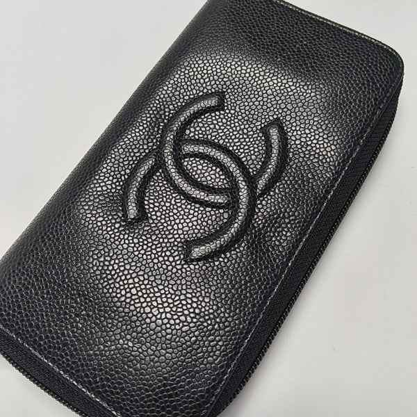 Grained Calfskin Wallet Black