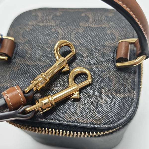 Coated Canvas Shoulder Bag Black