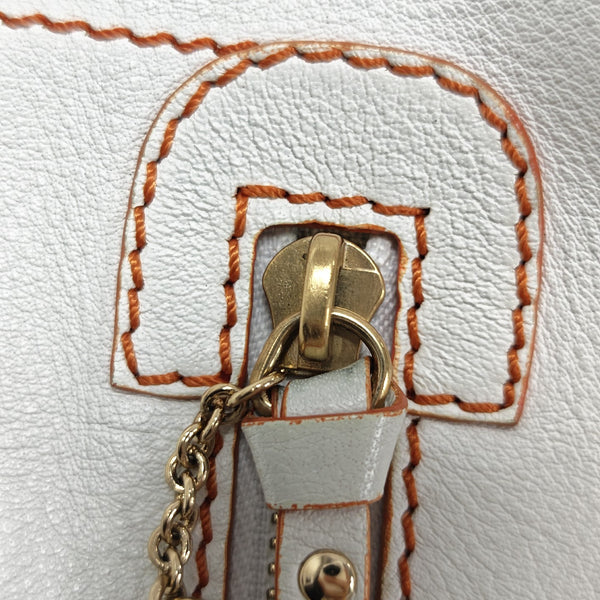 Calfskin Top Handle Bag White