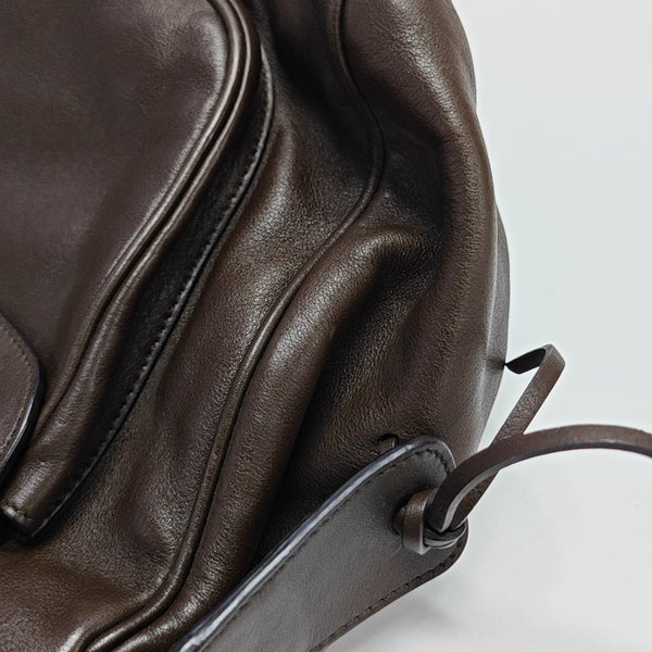 Calfskin Top Handle Bag Brown