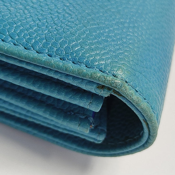 Grained Calfskin Wallet Blue