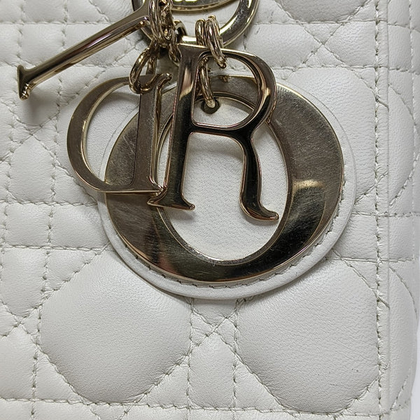 Lady Dior Small Cannage Lambskin White