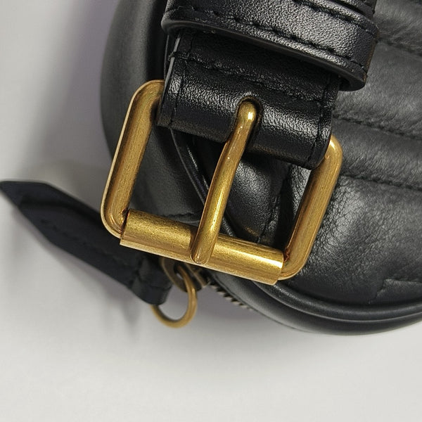 GG Marmont Super Mini Quilted Calfskin Black