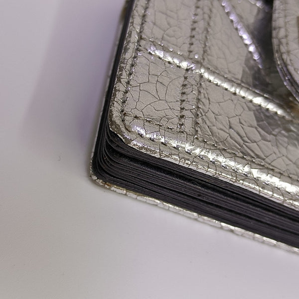 Diorama Cannage Calfskin Silver Wallet