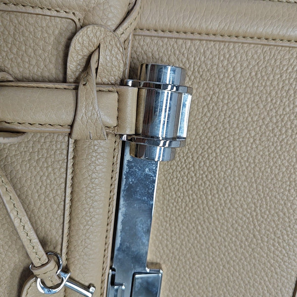 Calfskin Top Handle Bag Beige