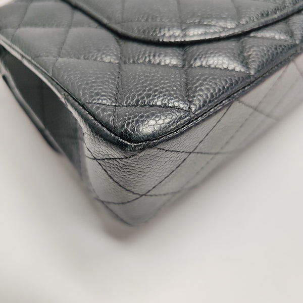 CLASSIC FLAP Small Quilted Grained Calfskin Black