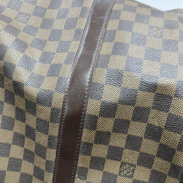 KEEPALL 50 Damier Ebene Coated Canvas Brown