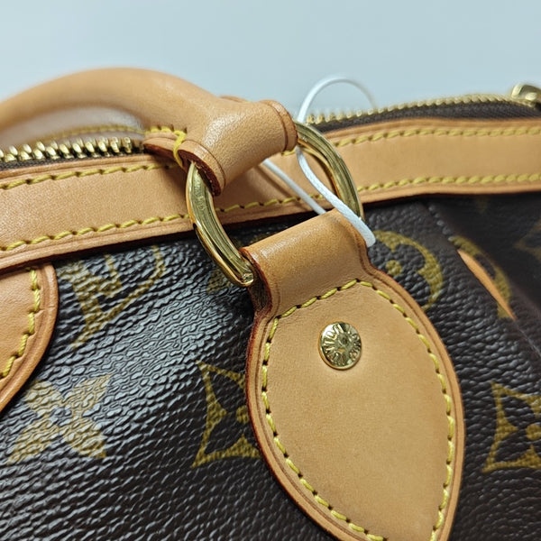 Monogram Coated Canvas Top Handle Bag Brown