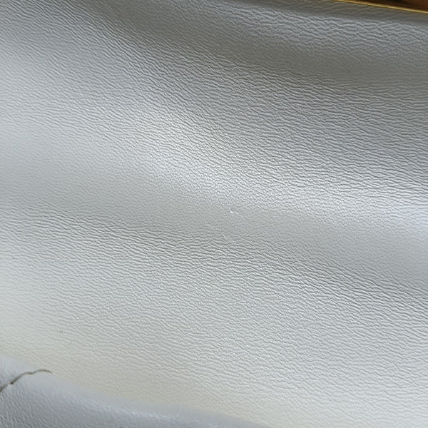 Roman Stud Small Quilted Lambskin White