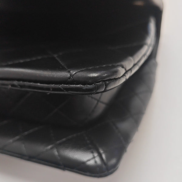 Quilted Lambskin Shoulder Bag Black