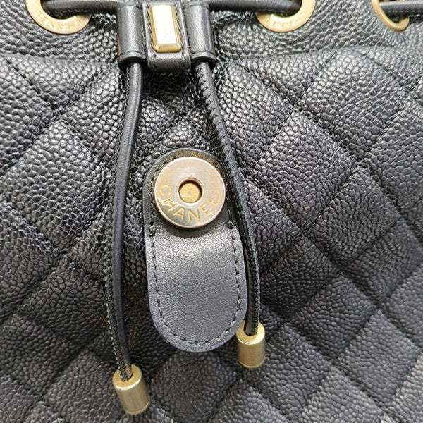 FILIGREE Small Quilted Grained Calfskin Black