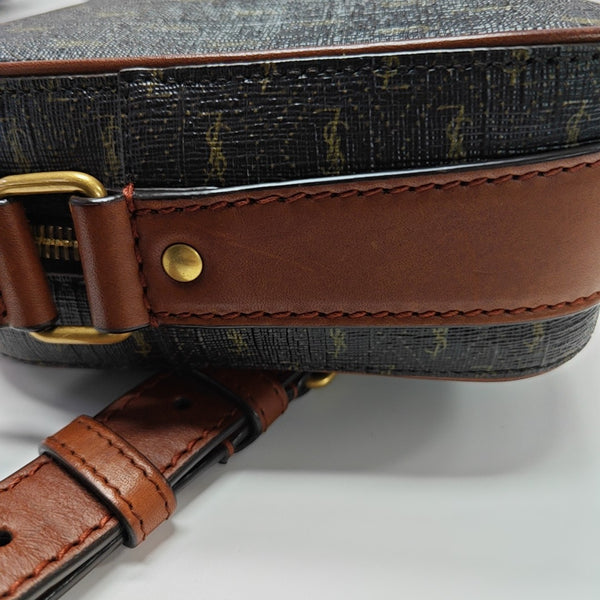 Coated Canvas Shoulder Bag Brown