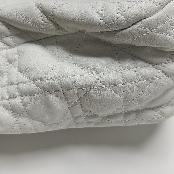Cannage Lambskin Top Handle Bag White